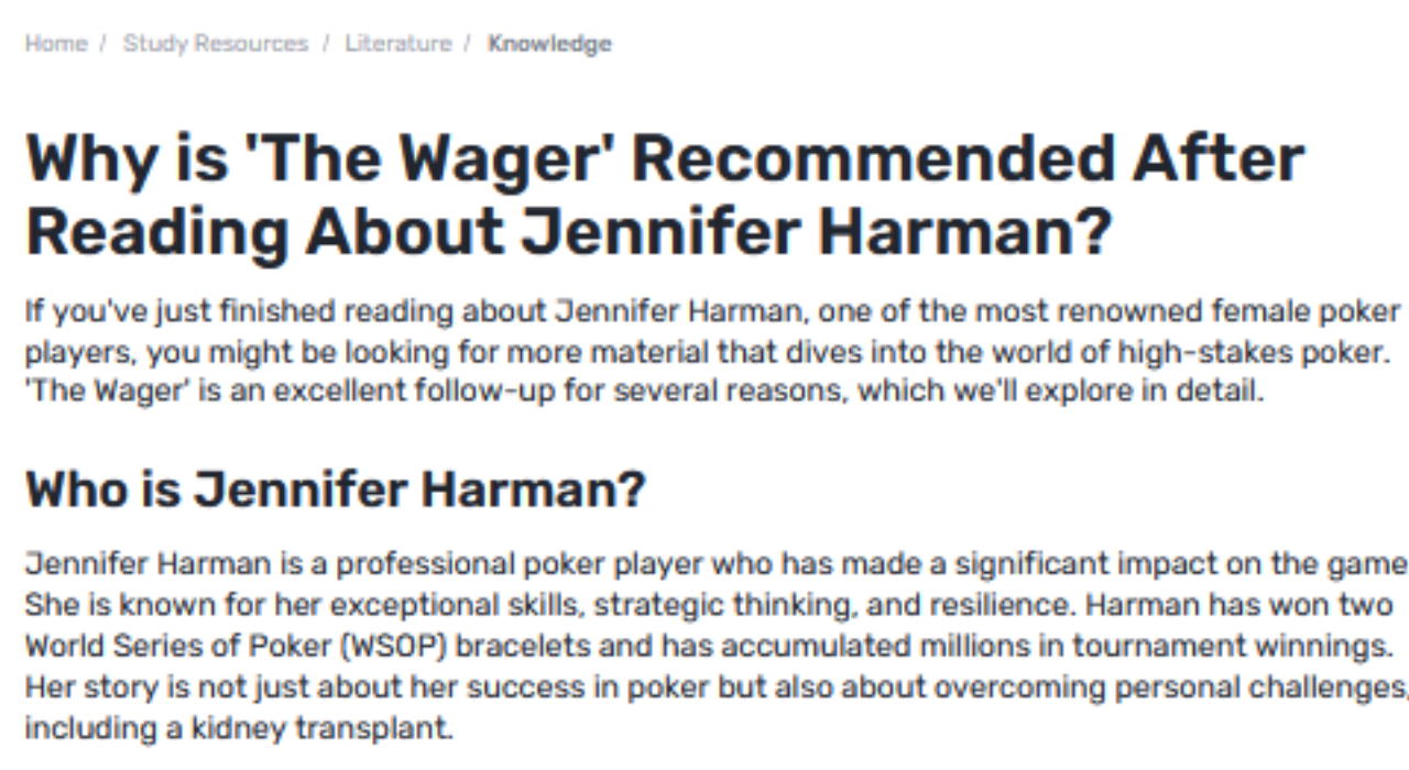 How Does Jennifer Harman’s Story Within